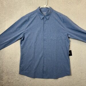 01.ALGO Shirt Mens XL 01. Performance Blue Button-down Water Repellent NEW